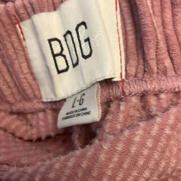 Urban Outfitters BDG High Rise Josie Corduroy Flare Pants Medium Pink Wide Leg L - Picture 3 of 3
